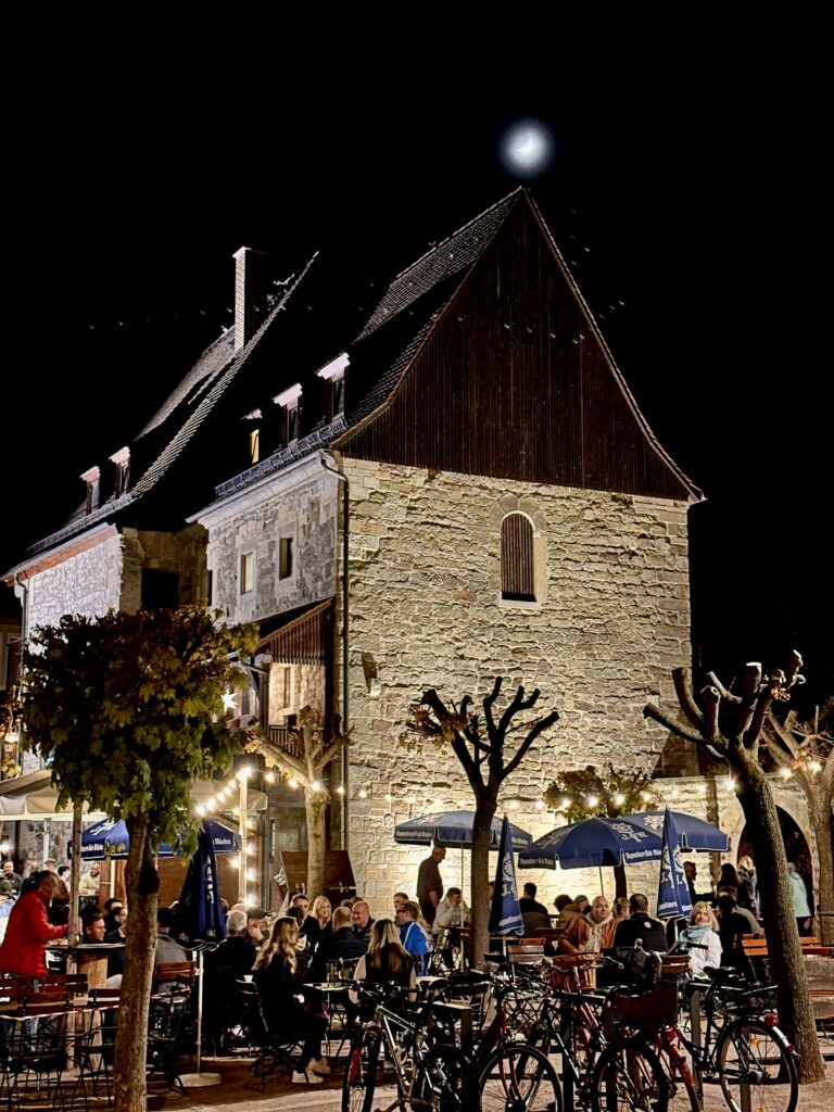 Abend in der Erfurter Altstadt, Krämerbrücke